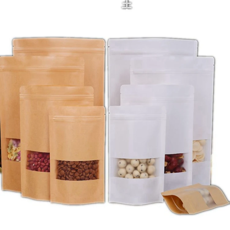 Wholesale Custom Biodegradable Food Grade Bakery Bread Loaf Packaging Kraft Paper Bag with Window