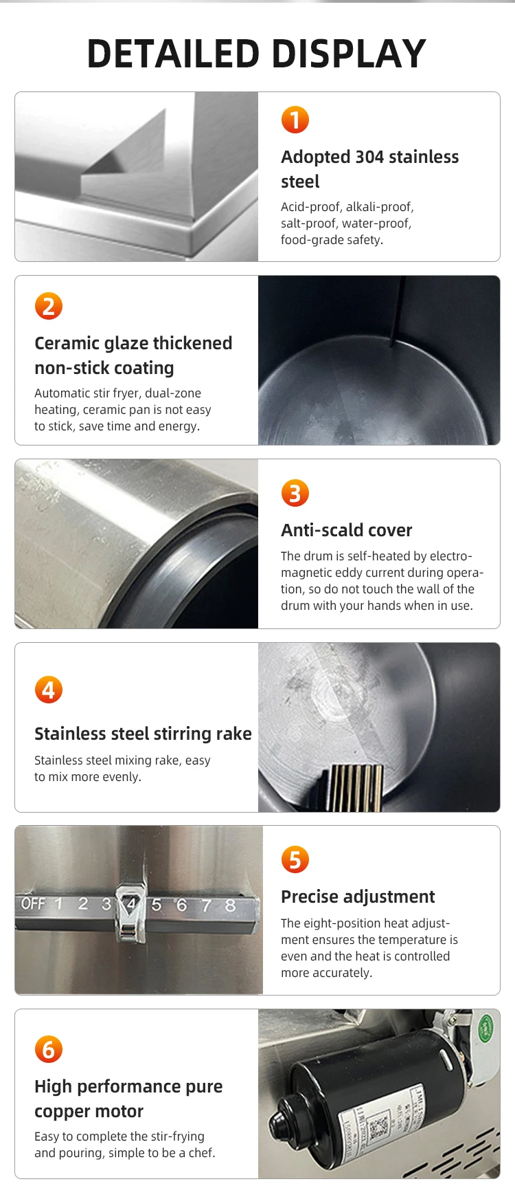 Commercial Automatic Cooking Machine Kitchen Pot Rotate Drum Stir Fry Electric Robot Fryer Chef Automatic Wok