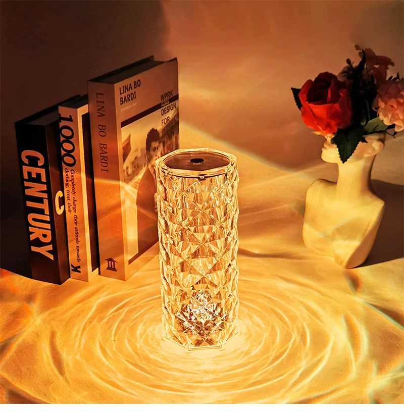 CHOICEYOUNG Wholesale New RGB Usb Touch Desk Lamp Lighting Hotel Study Indoor Bedroom Bedside Crystal Table Lamp