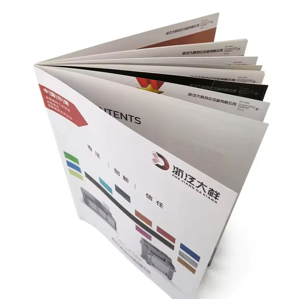 Custom Coated Paper Printing Folding Flyer Catalogue Pamphlet Brochure Booklet Instruction Manual Leaflet Printing
