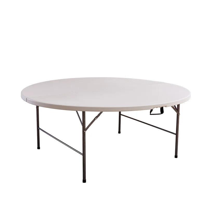 White Round Plastic Foldable Wedding Banquet Table Folding Tables And Chairs For Events