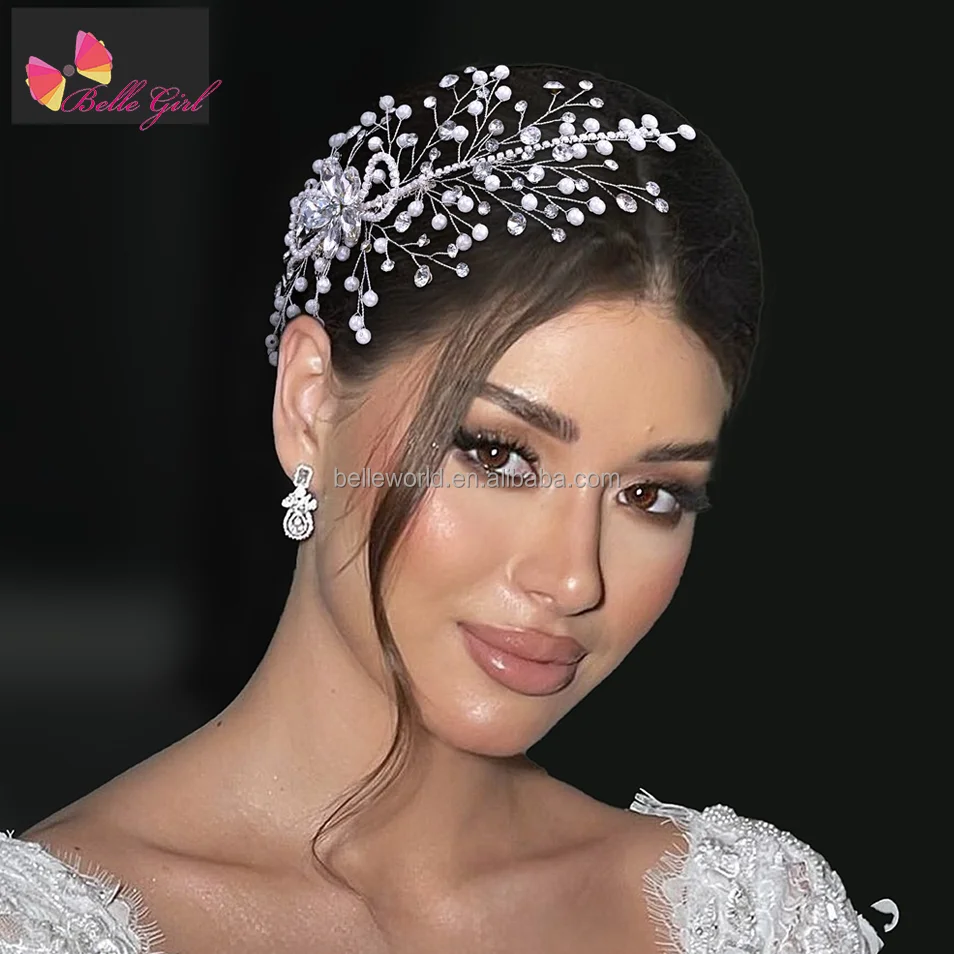 BELLEWORLD Luxury Rhinestone Bridal Hair Comb for wedding hair Accessory Crystal Hair pieces bow bridal accessories for wedding