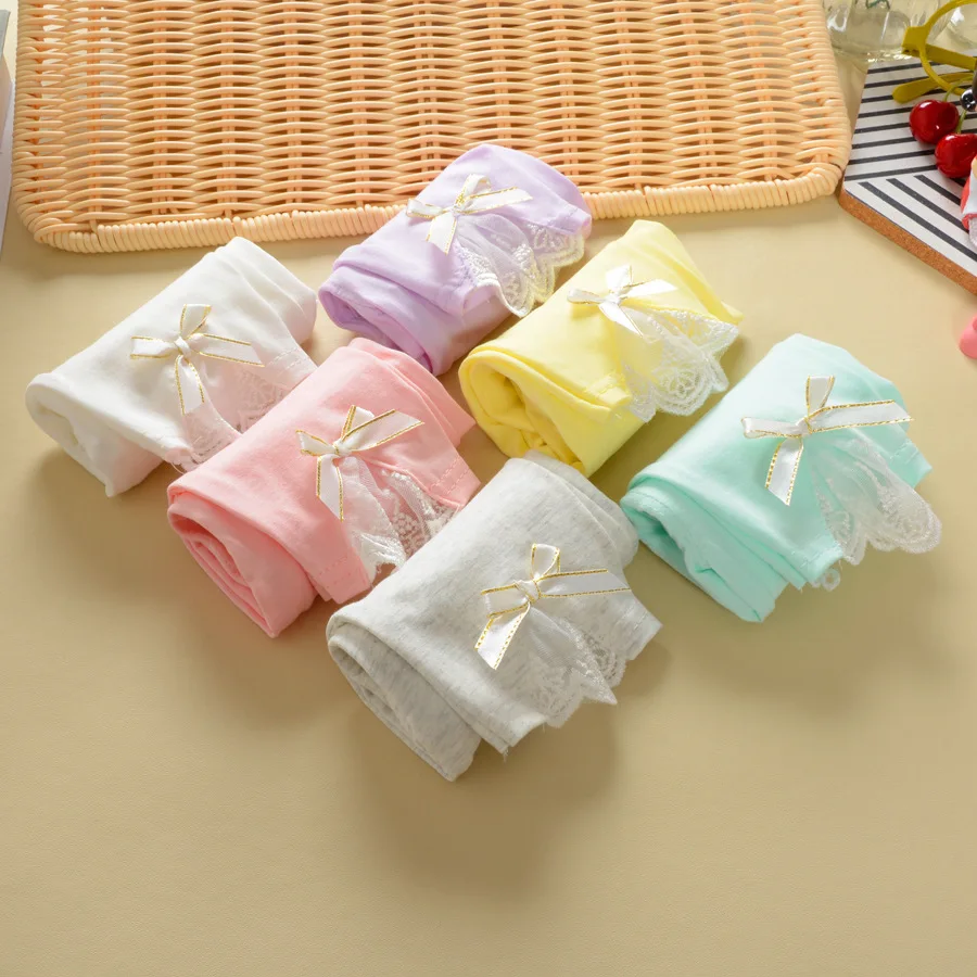 Леггинсы для девочек весна-лето кружевные укороченные брюки с бантом