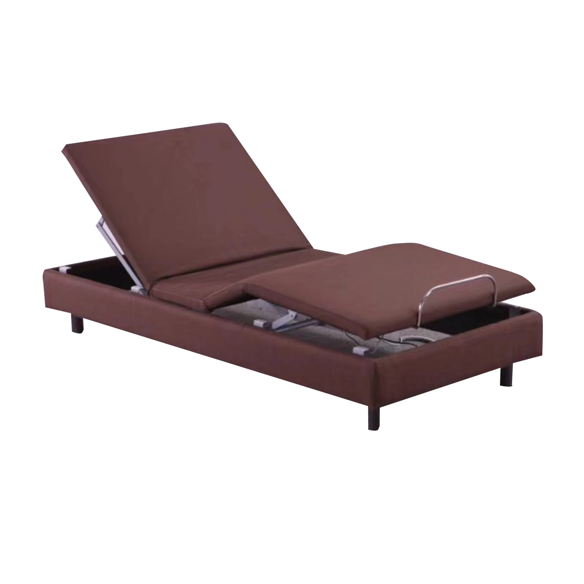 Newest App Control German Okin Motor Electric Medical Bed with Memory Foam Mattress and Foldable Handrails