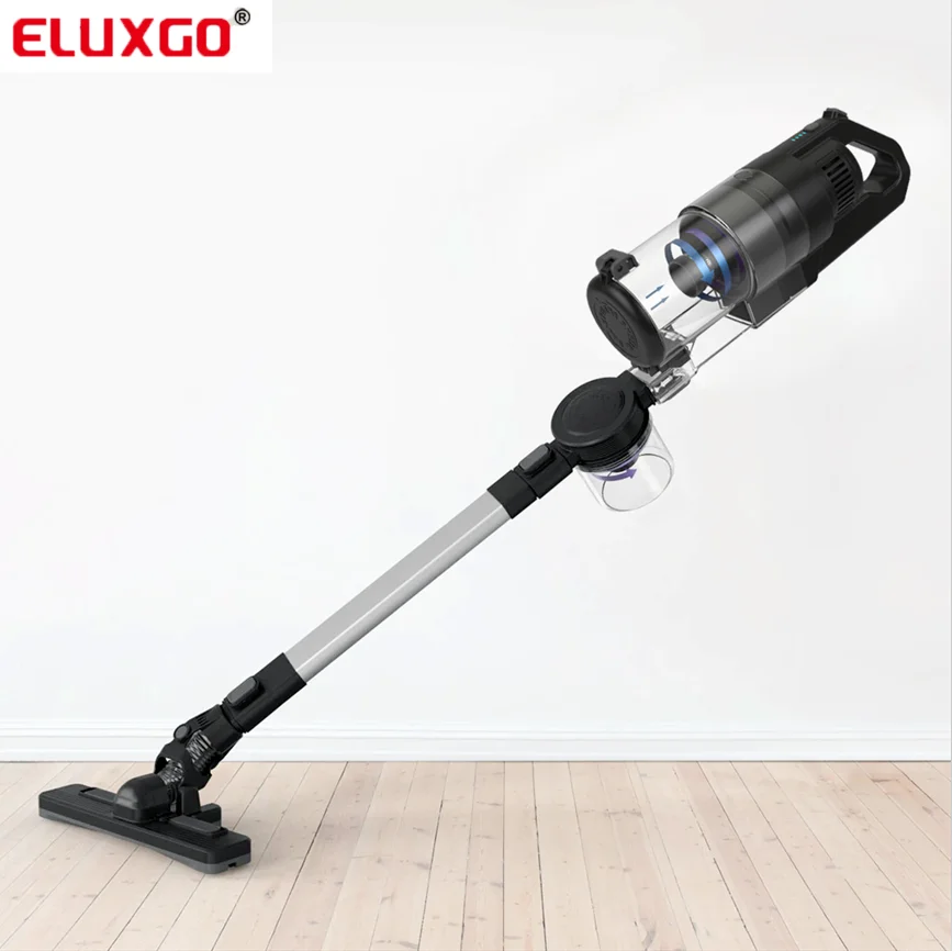 ELUXGO Strong Power  Multifunctional double filtration handheld cordless cyclone Vacuum Cleaner for bed/pet hair clean machine