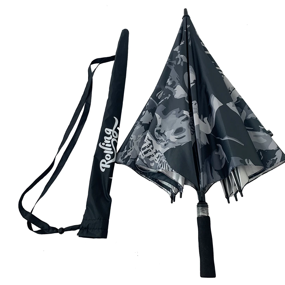 New 30inch personalized cross design silver coating semi-automatic storm proof umbrella with shoulder bag