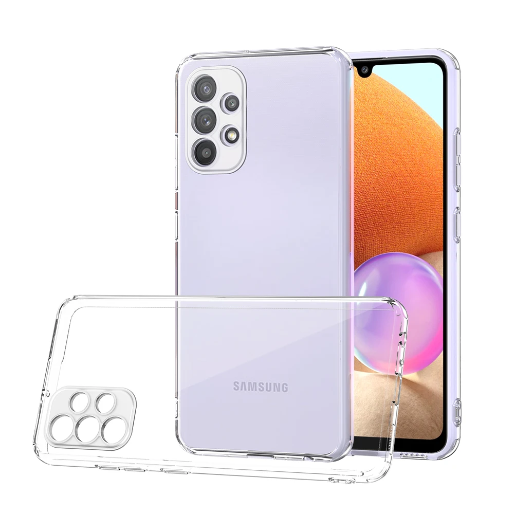Best Selling High Clear Acrylic Phone Case Soft TPU Sides Hard PC Back Cover Case for Samsung S21 ULTRA S20FE A22 A53 A73 A03S