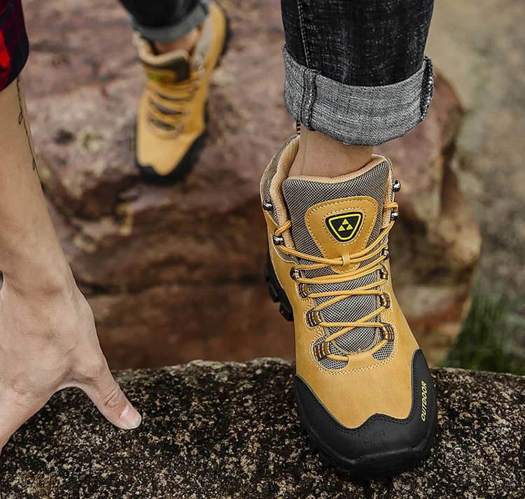 
Custom fashion winter trekking climbing custom trendy mens leather training hiking shoes 