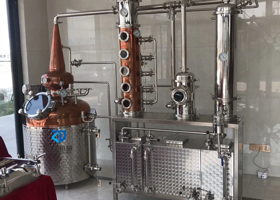 Whisky/gin column still spirits/ethanol distilling equipment moonshine reflux distillery red copper alambic