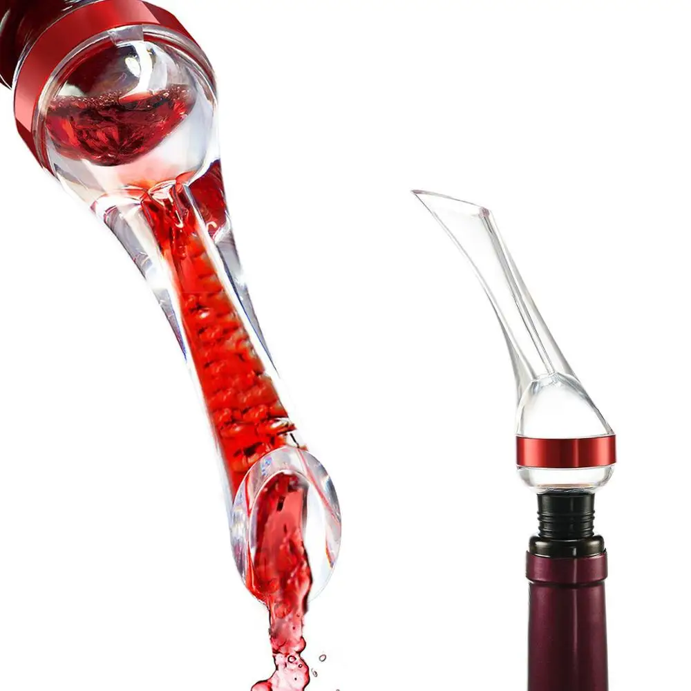 Top Seller Bar Tool AS Plastic 5 color Detachable Aerating Pourer Decanter Spout Wine Aerator Pourer