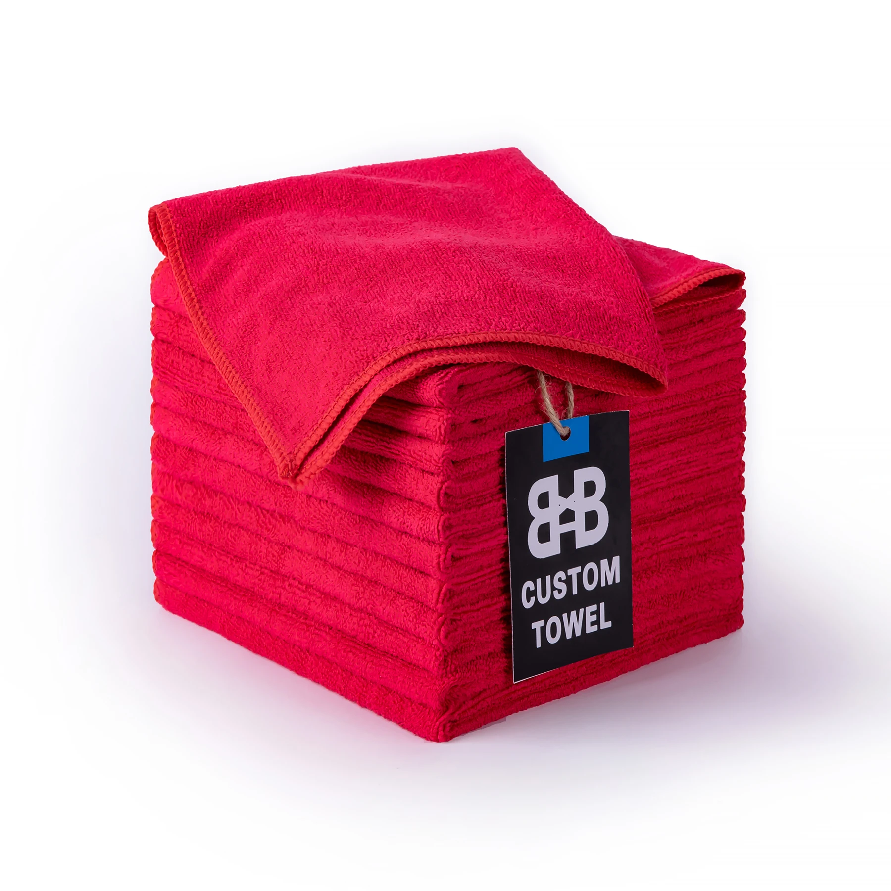 40X40cm 300gsm Recyclable high quality custom cleaning cloth wholesale for car kitchen cleaning black microfiber towel set