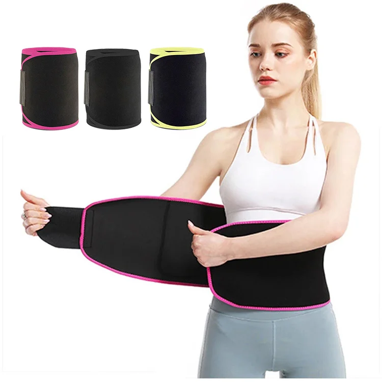 Custom Logo Adjustable Elastic neoprene waist trainer pull up band sweat belt slimming waist shaper trainer