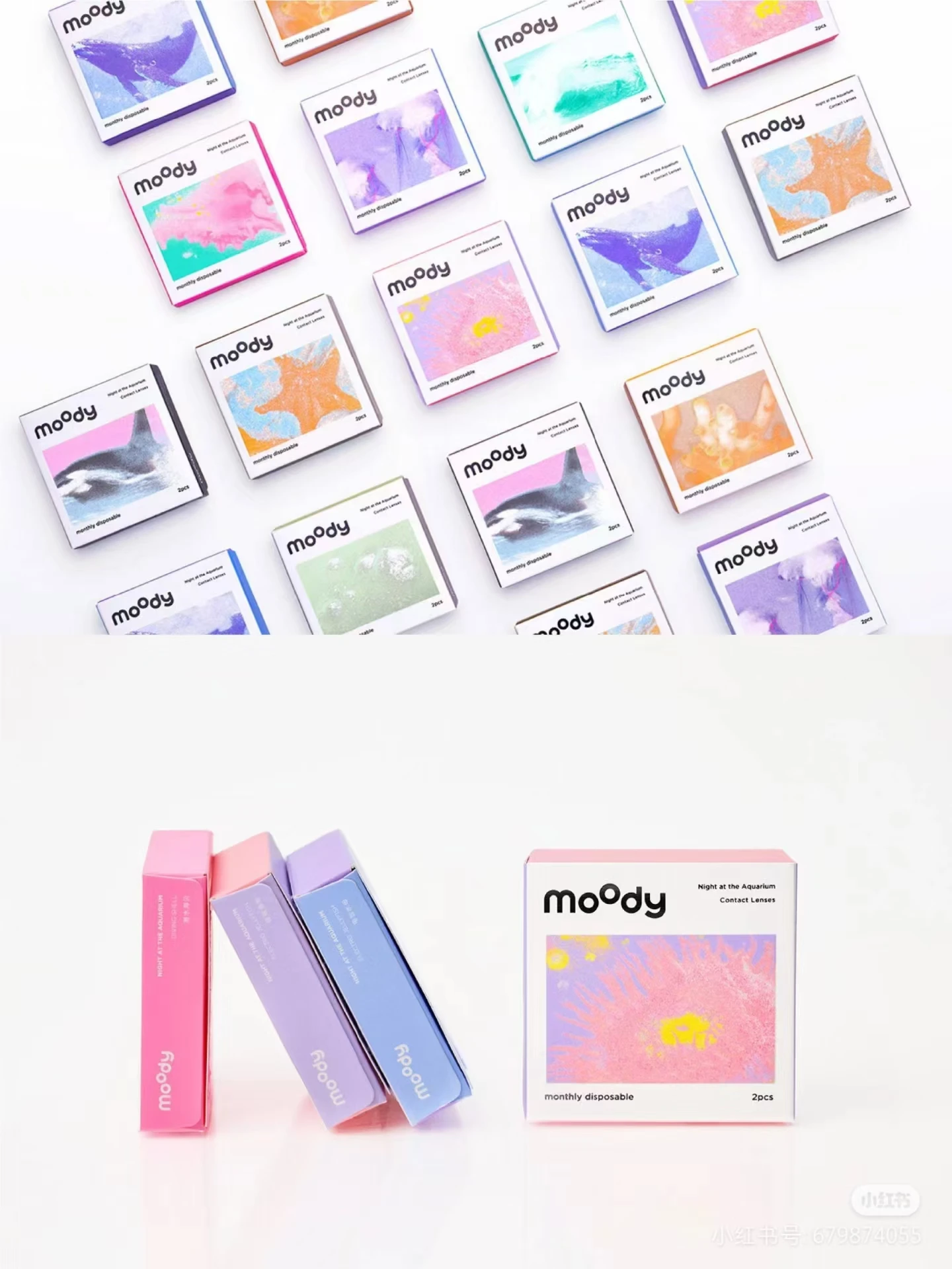 Hot Custom Packaging Eye Lenses Box Color Contact Lens Case OEM Paper Boxes for Freshgo Cosmetic Eye Wear Makeup Products