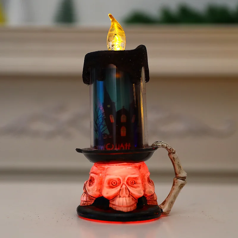 Festival Decorative Light Pumpkin Skull Candles Lamp LED Ghost Hand Candle Lamp Ghost Halloween Decoration Prop