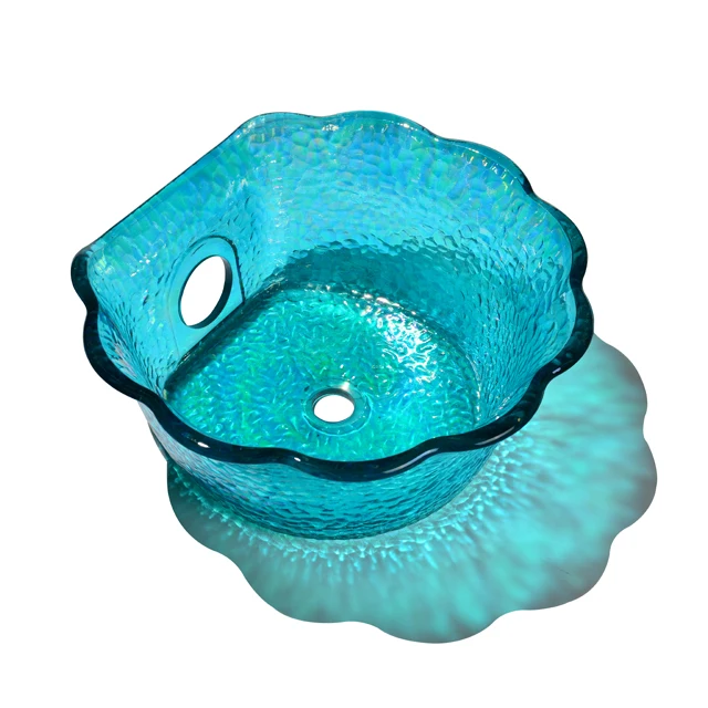 Роскошная хрустальная стеклянная раковина для спа-ванны спа-педикюра