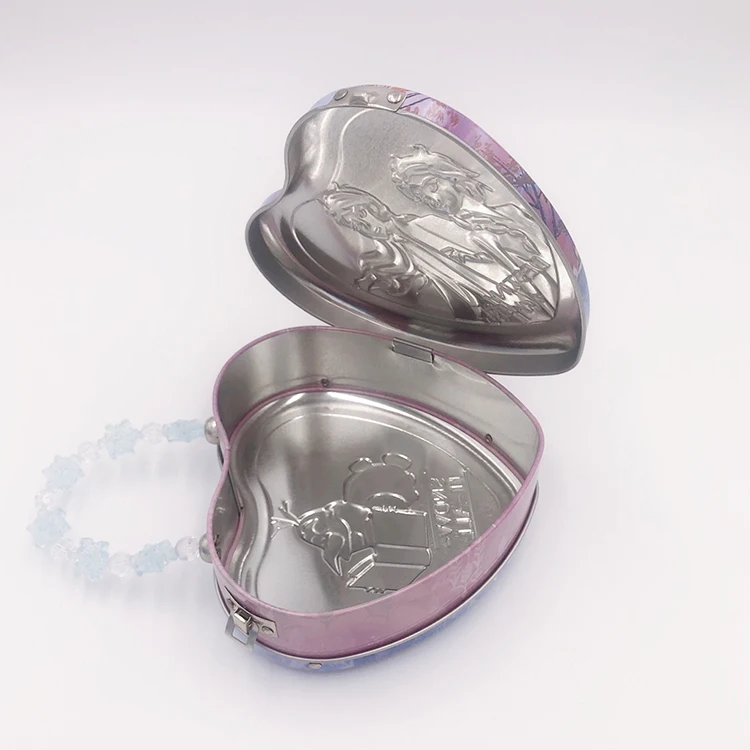Heart Shaped Container Empty Jars Portable Cosmetic Metal Tin Box