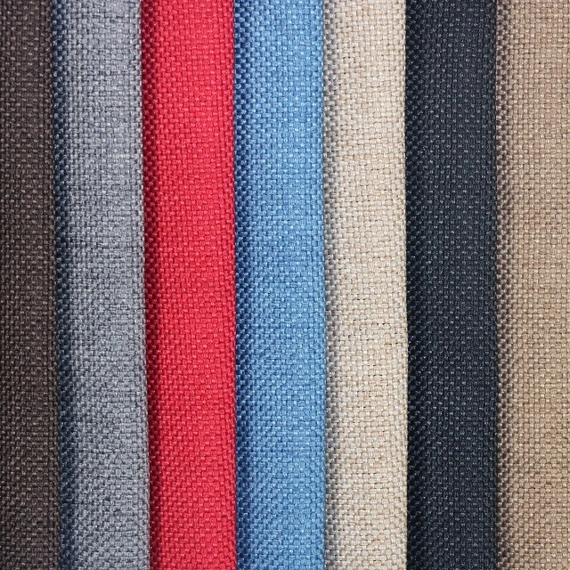 
Hot sale textile stocklot sheer polyester linen look fabric material for sofa set 