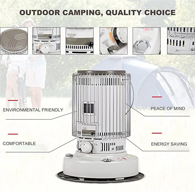 Heater Outdoor White Portable Kerosene Heater Stove 6.66kw with Kerosene Stove Burner for Camping