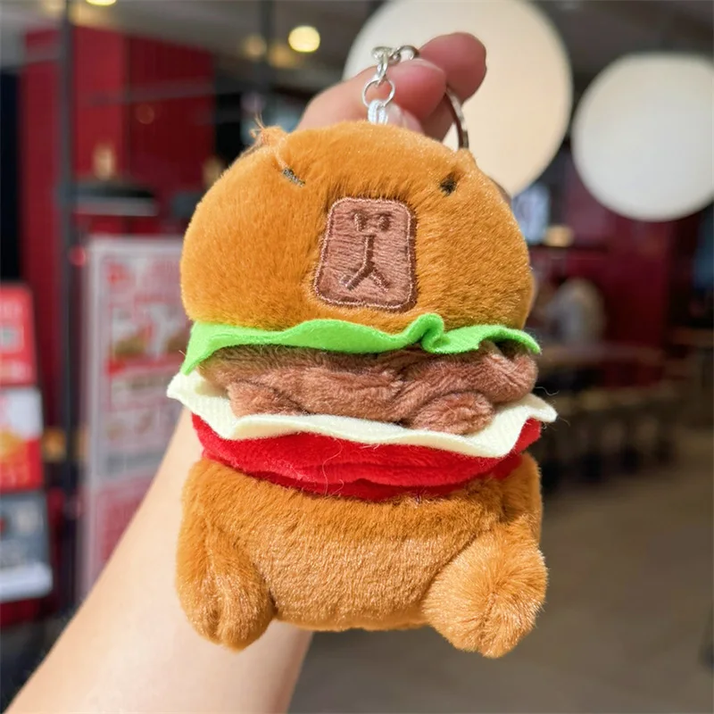Capibara Female Turtle Plush Toy Customizable Cotton Capybara Doll Keychain 10cm Schoolbag Pendant Wholesale