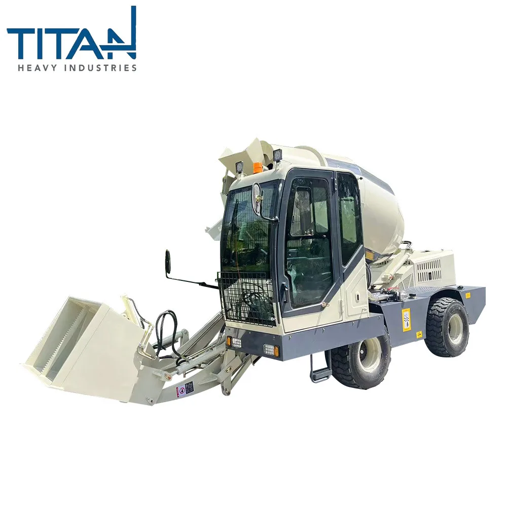 TITAN Official TL2500 Mobile Concrete Mixer Truck 2.5m3 Self-Loading with Automatic Pump & Engine for Construction Industries
