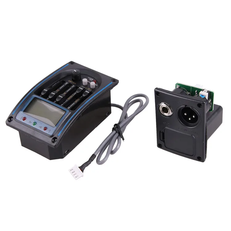 Acoustic Guitar Pickup EQ Preamp LCD Tuner Piezo Pickup Equalizer System Guitar Parts LC-5 5 Bands Active Black Electric Guitar