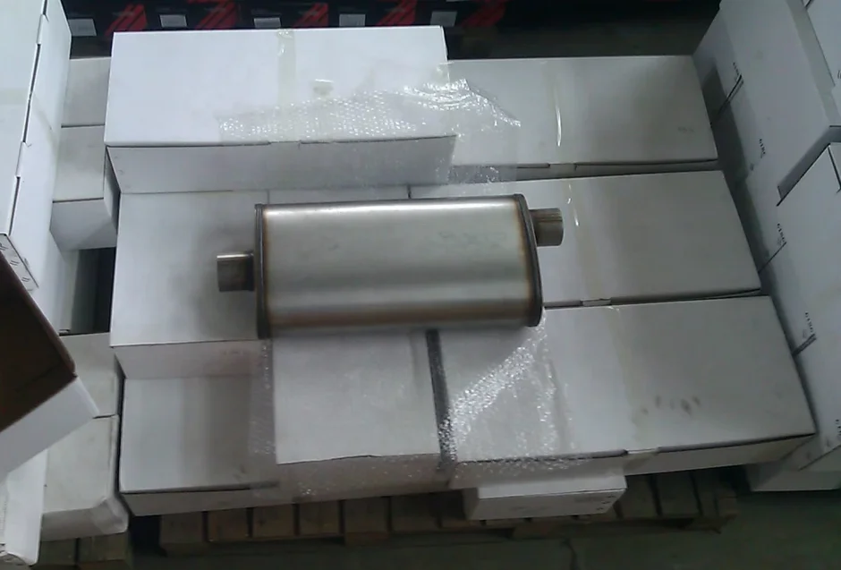 Popular style exhaust system car rear muffler with aluminized steel