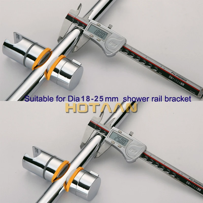 Universal 18-25MM Adjustable Slide Bar Slider Clamp Bathroom ABS Holder Hand Shower Rail Head Bracket