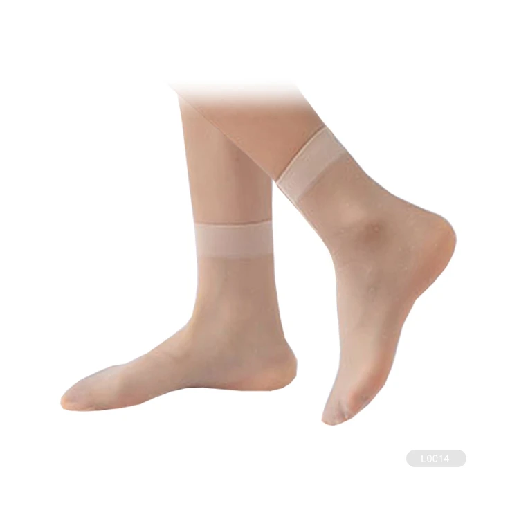 ZJFY- L0054 disposable nylon try on socks one time use foot sheer mid-calf socks try shoe socks