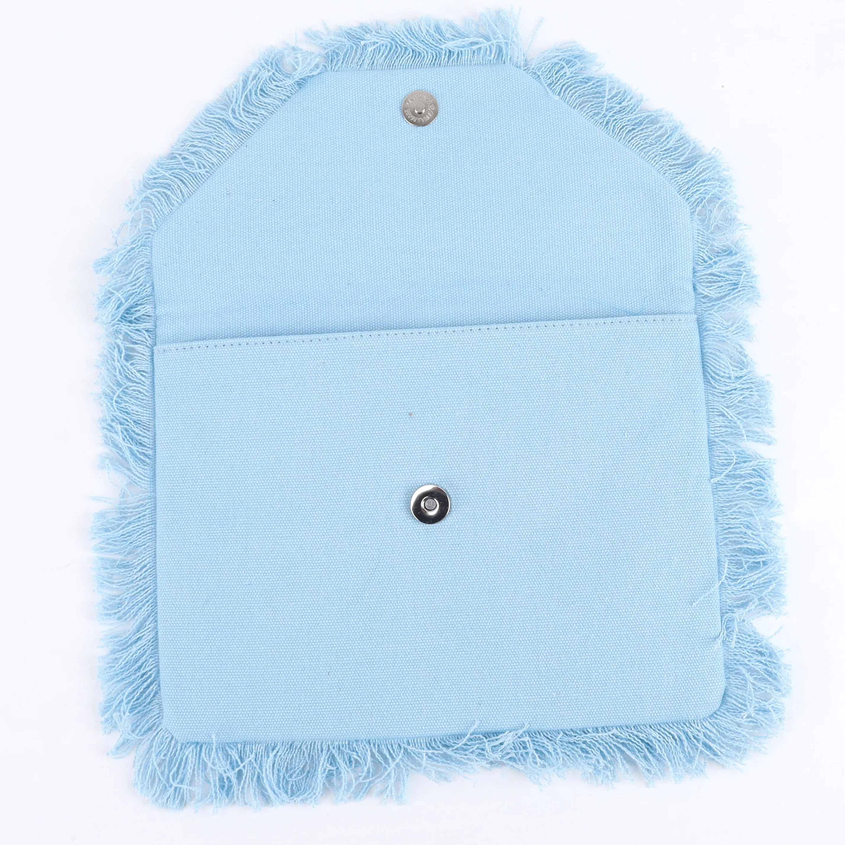 Manufacturer 3 Day Fast Shipping Waterproof Canvas Cute Fringe 6 Colors Magnetic Button Cotton Tassel Purse Canvas Clutch Purse