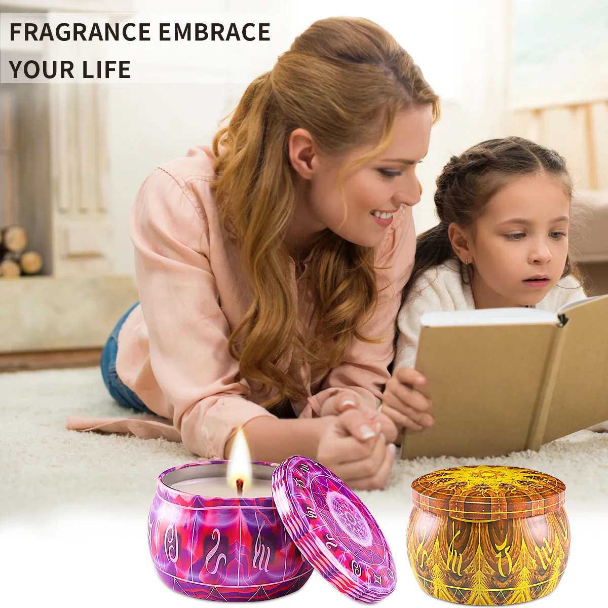Wholesale Natural Organic Luxury Soy Wax Dried Flowers 4pcs Scented Candles Gift Set