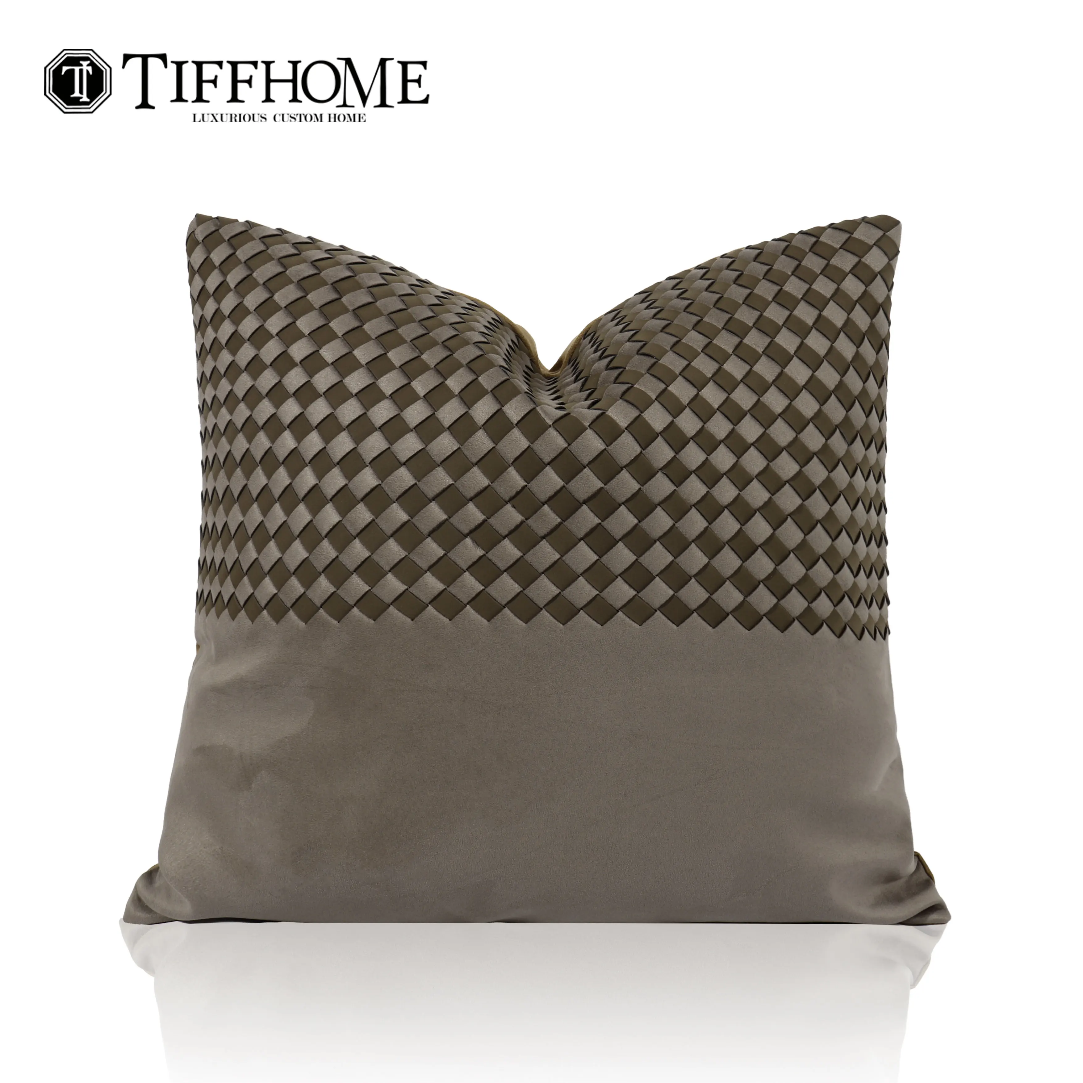 Tiff Home Bestseller 45*45cm Organic Coffee Color Light Luxury Woven Throw Pillow For Living Room