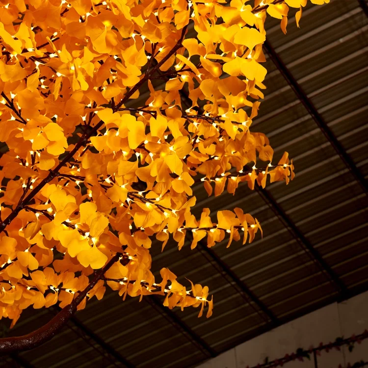 Оптовая продажа наружный желтый светодиод Искусственный Кленовый светильник для дома рождественские праздничные Свадебные садовые украшения IP65 24 В 5 м
