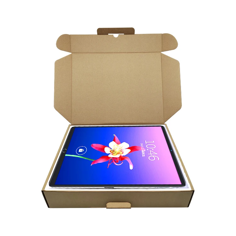 Custom logo kraft paper laptop packaging mailer boxes corrugated paper tablet pc shipping boxes
