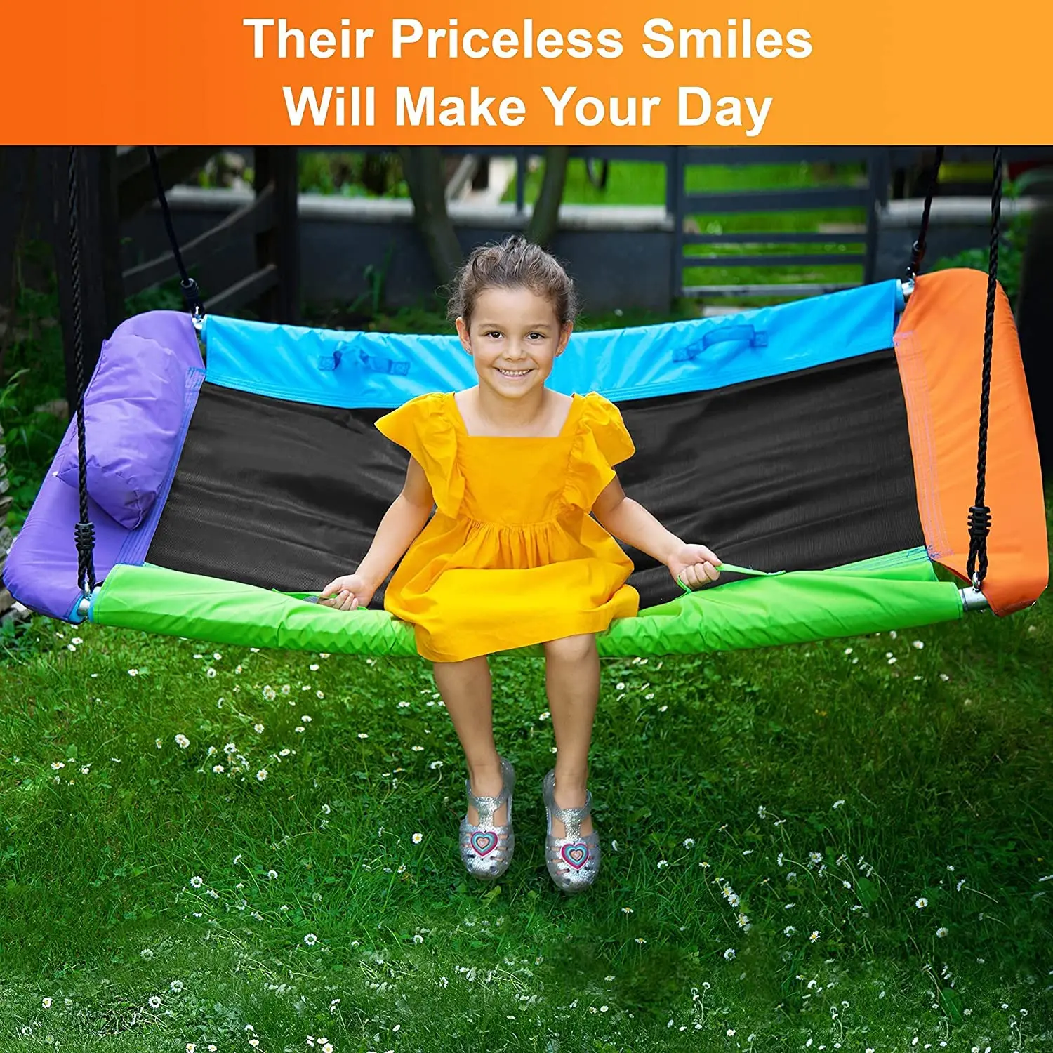 XXL Flying Rectangular  Swing Set 60inches  Tree Swing for Kids and Adults