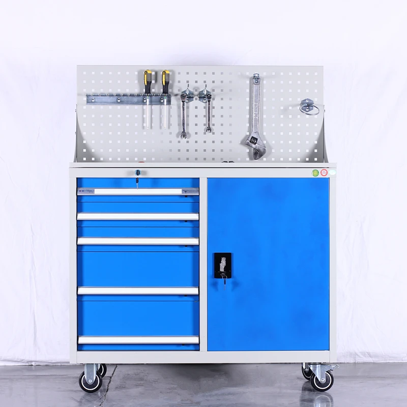 Heavy Duty Warehouse Garage Repair Shop Keyed Locking System Removable Tool Trolley Rolling Tool Cabinet With Wheels