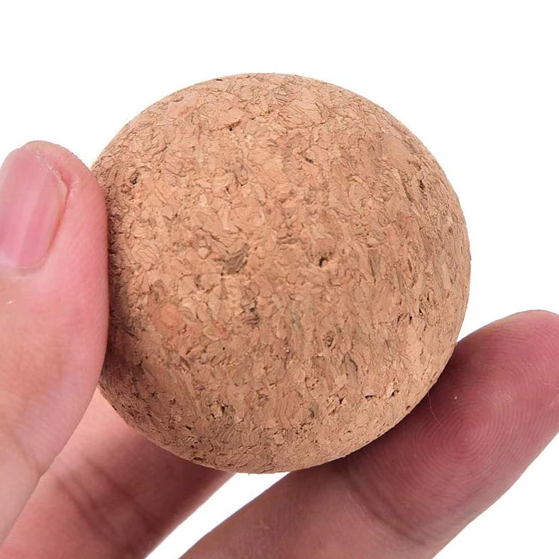 Custom high density laser logo large wooden cork yoga ball moq 1pcs