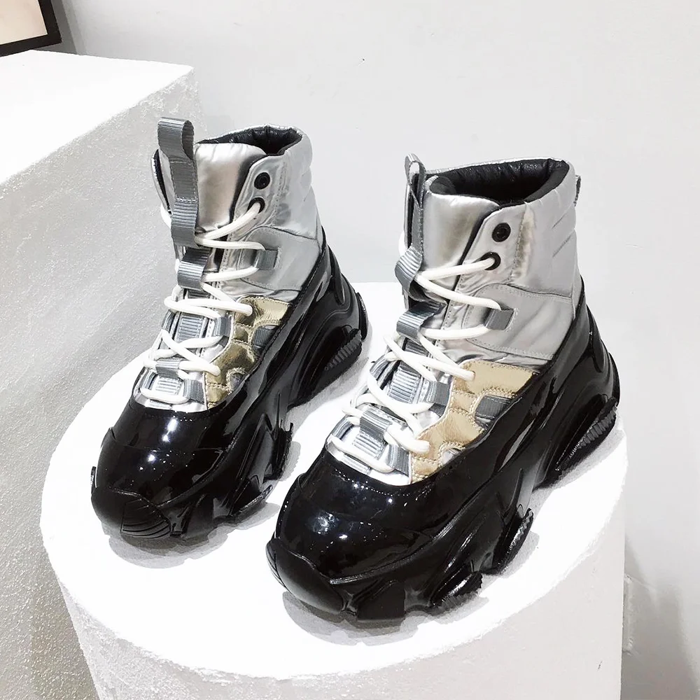 
2021 fashion modern trend winter boot ladies hidden wedge silver color leather boots casual boots 