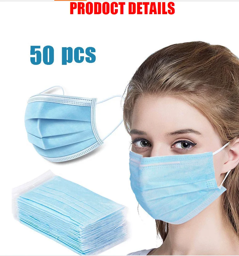 Wholesale 3Ply Earloop Non Woven Disposable 3 ply mask