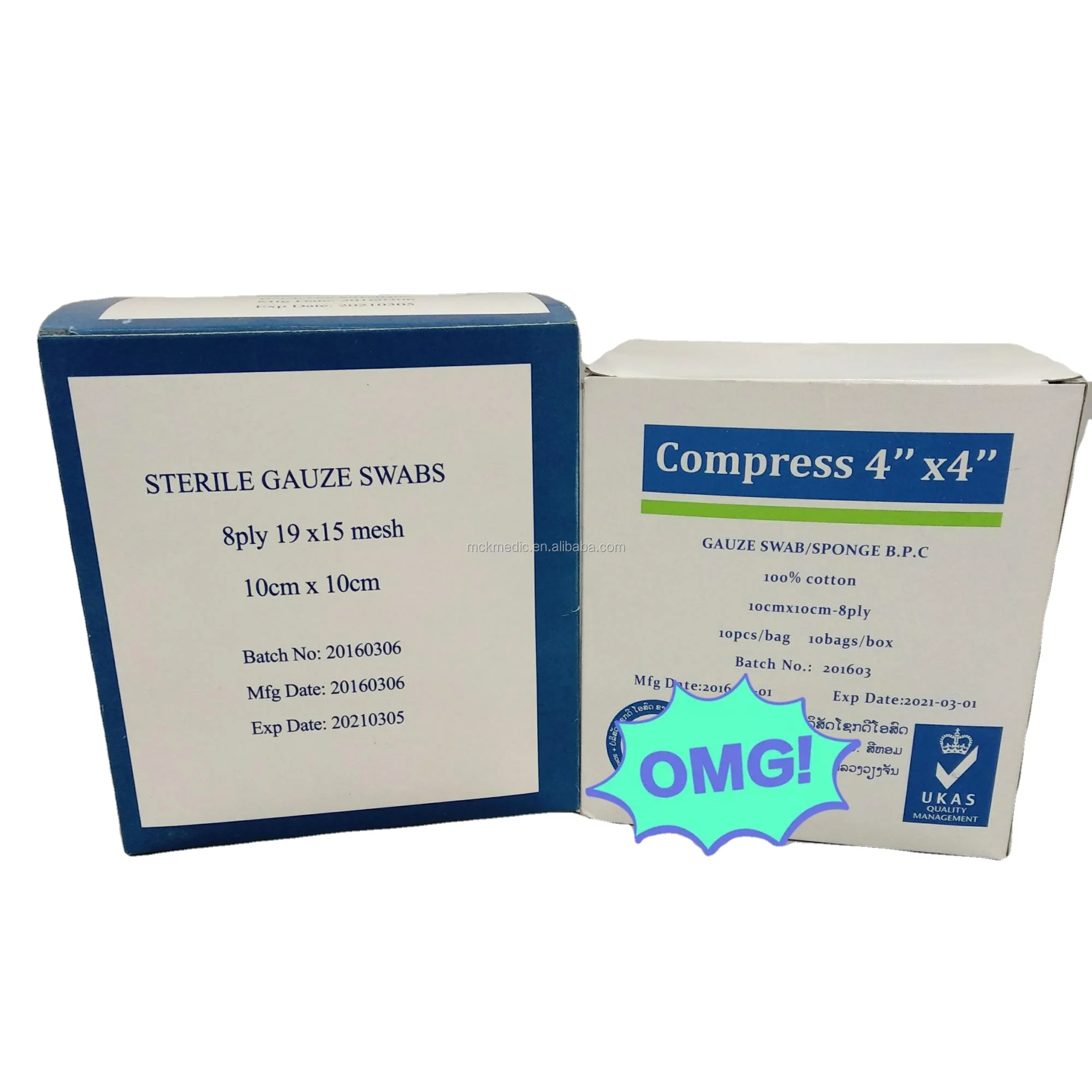 nonsterile 100%cotton x-ray detectable gauze compress swabs gauze sponges