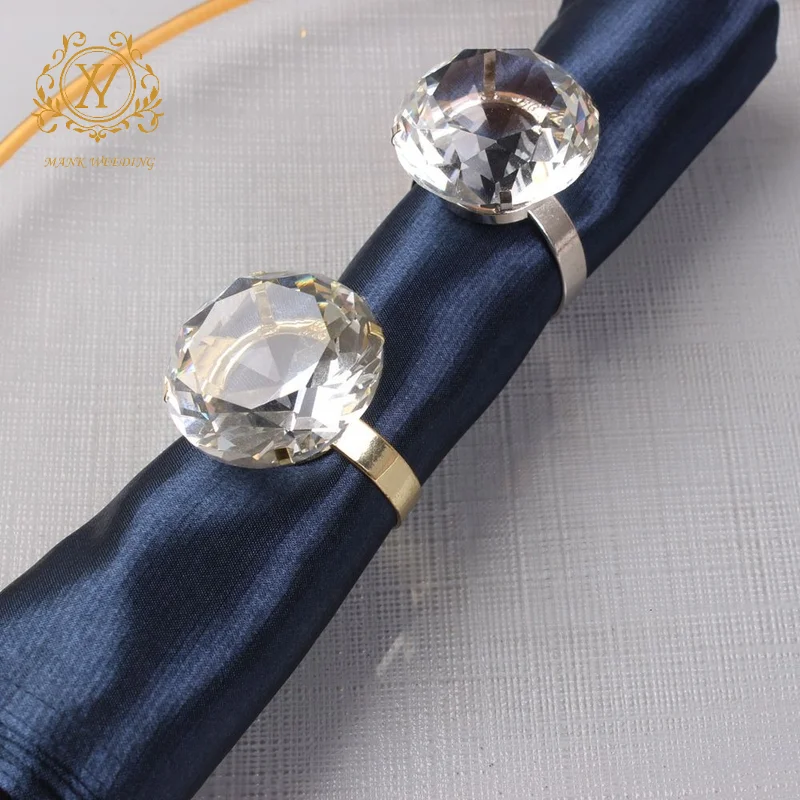 Classic Rhinestone Napkin Ring Wedding Props Large Diamond Ring Crystal Napkin Buckle