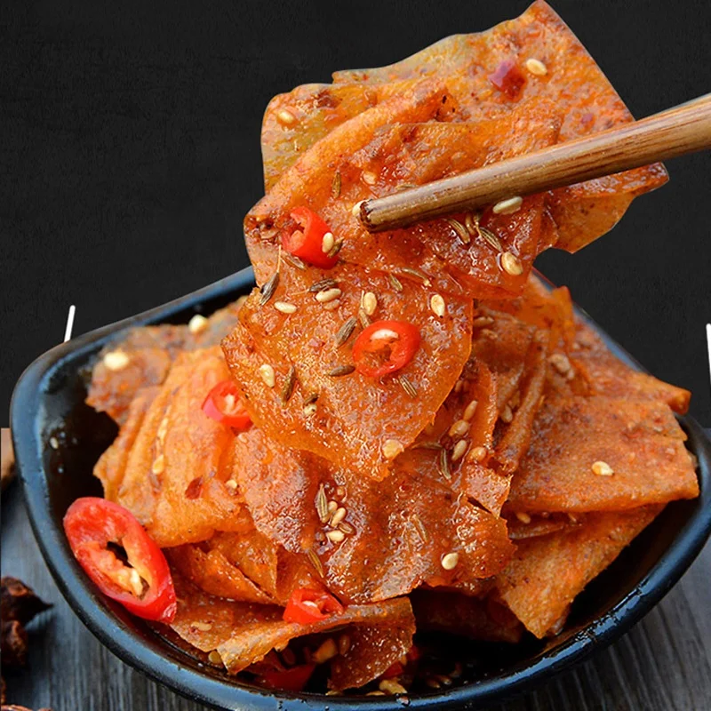 
fried soybean curd tofu skin spicy junk snack latiao snack foodlatiao 