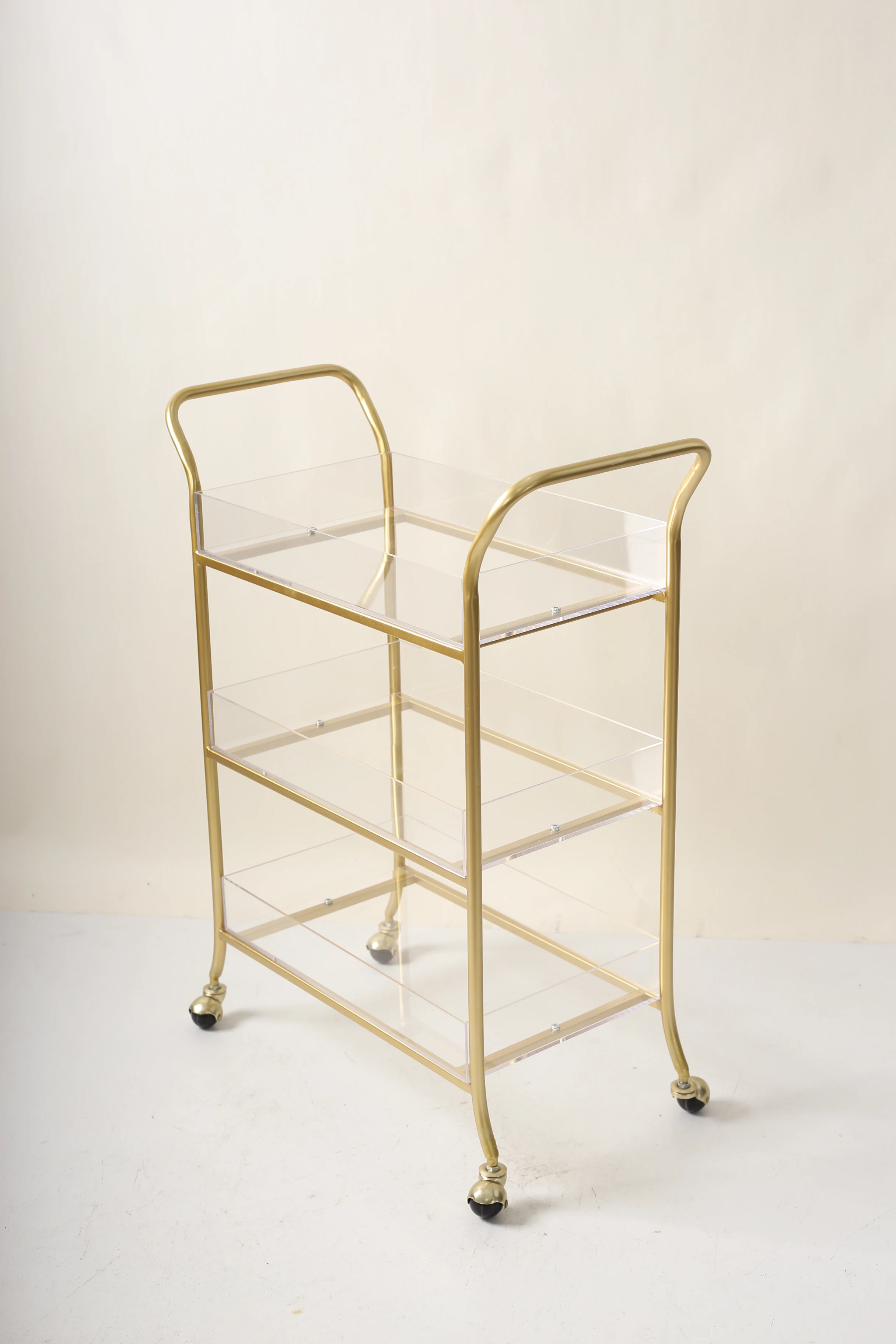 Golden Arts factory home furniture dinning room modern acrylic moving metal drinks dinning car trolley with wheels