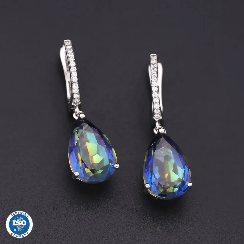 Abiding Natural Swiss Blue Topaz Butterfly 925 Sterling Silver Clip Earrings Jewelry For Women Wedding