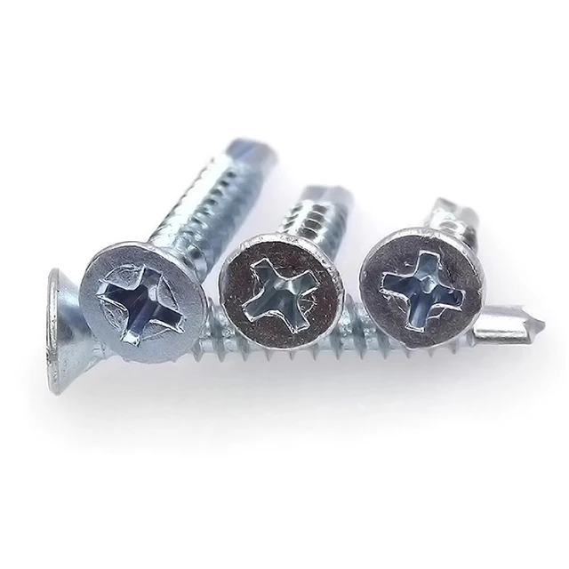 China Made New High Quality Blue white zinc Self Drilling Screw CSK Head Head Self Drilling Screw M4.2