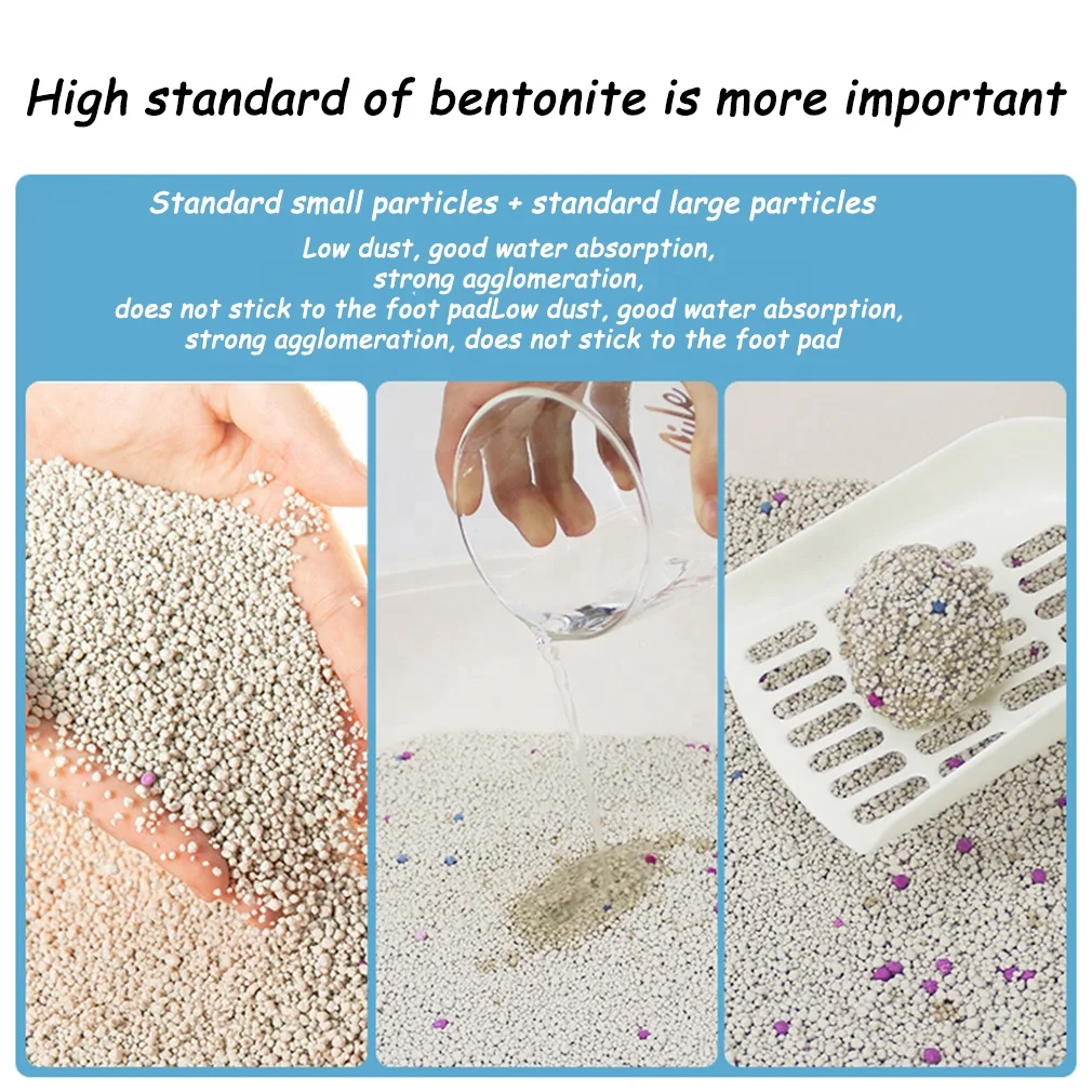 Ball Shaped Premium Organic Clay Cat Litter Dust Wholesale Bulk 8kg 20kg Gray Bentonite Clay Feature Silica Gel for Cats 15 Tons