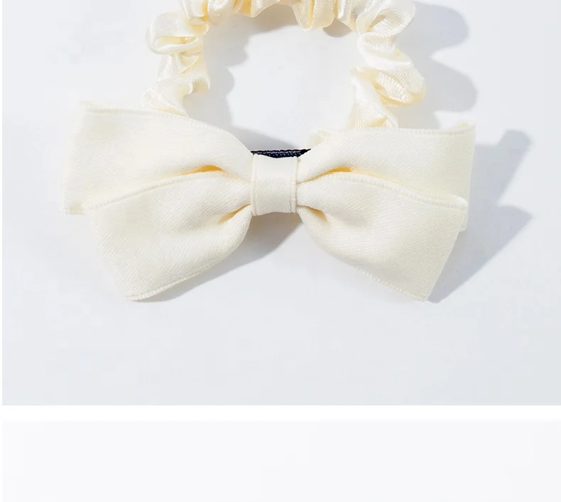 Gordon Ribbon Wholesale 5 mm Hair Scrunchies with Bow Solid Colors Ribbon Bow No Damage For Girls Women From China Supplier