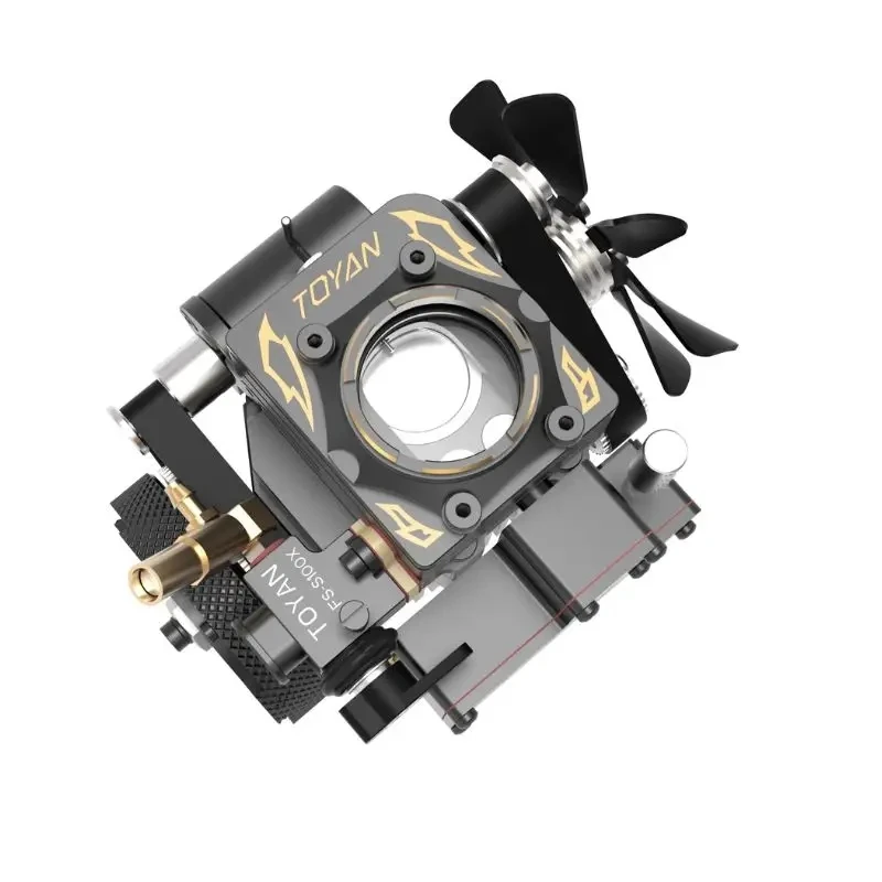 Toyan Engine Nitro Single Cylinder Four Stroke Engine Model L100 Toy FS-S100AT1D-XP Gift Version with Base and Starter Kit STEM