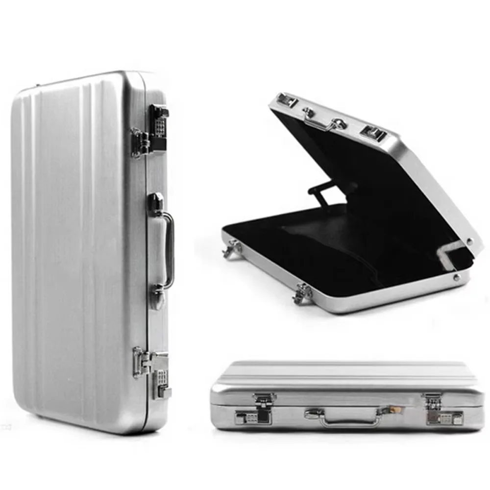 Business card box aluminum alloy card bag password box business card box business holder suitcase 1/6 Dollhouse Accessories