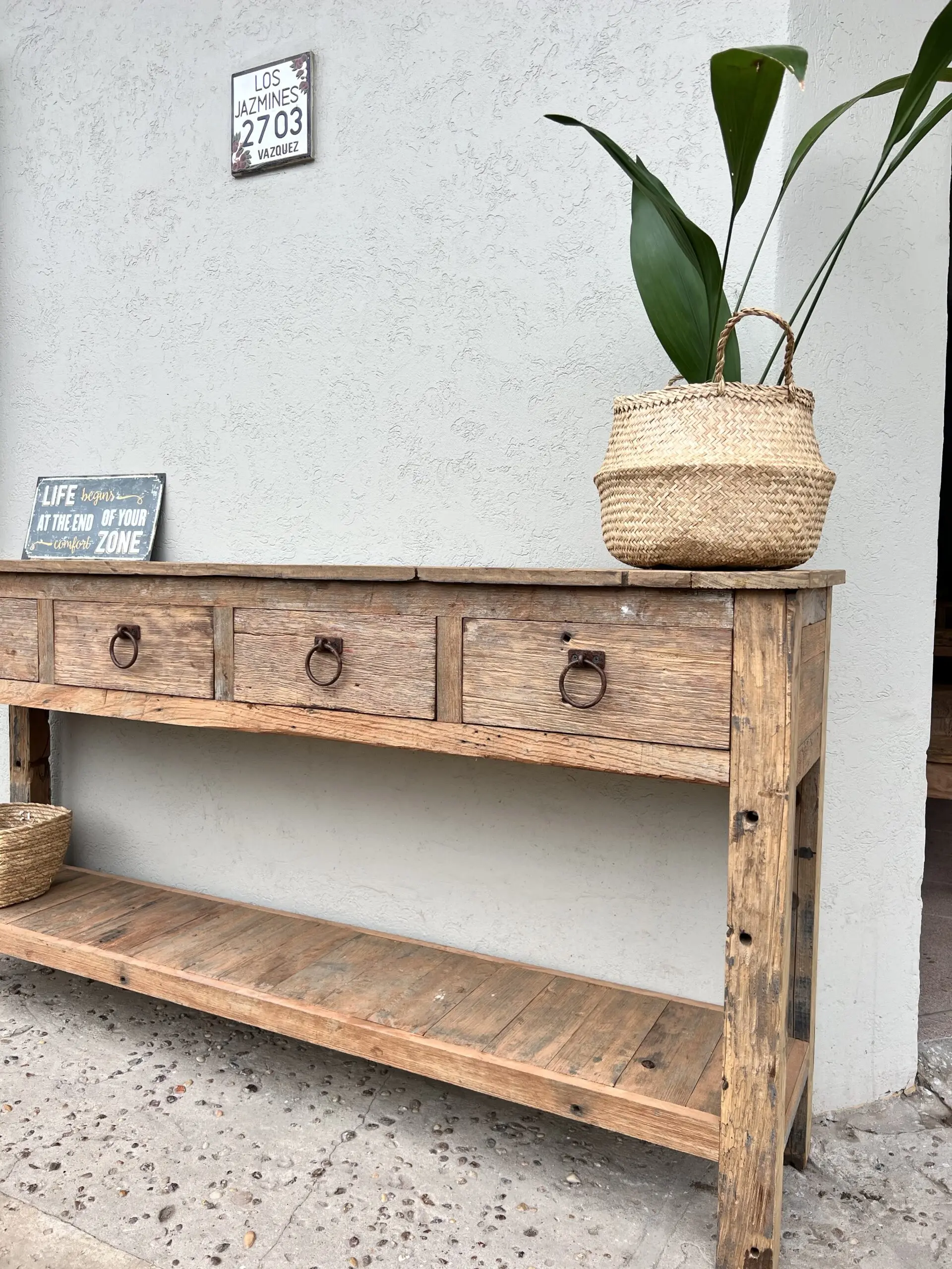 New Modern Luxury Wooden Large Long Narrow side tables Antique Leg Living Room Furniture with 4 drawer