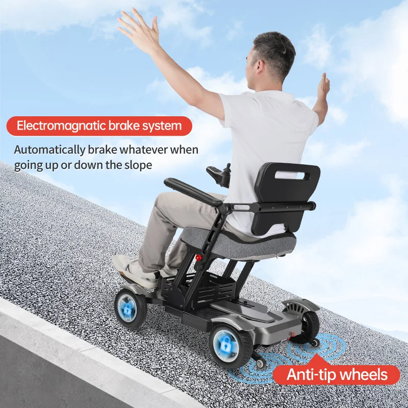 chaise handicape Mobility Scooter Handicapped Motorized Portable Folding  Electric Wheelchair Scooter